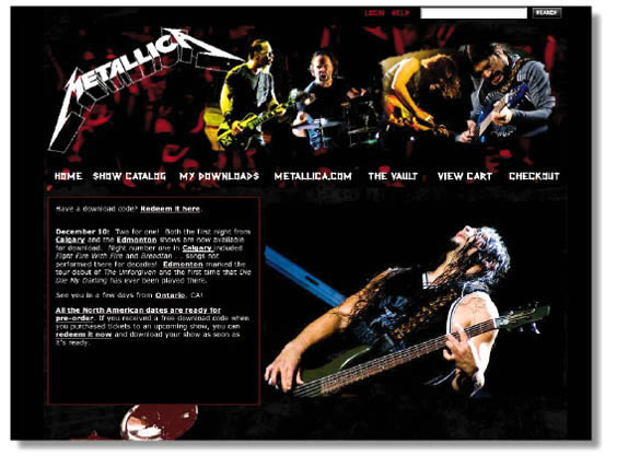 La Web de la Semana:Live MetallicaCon todo a la venta
